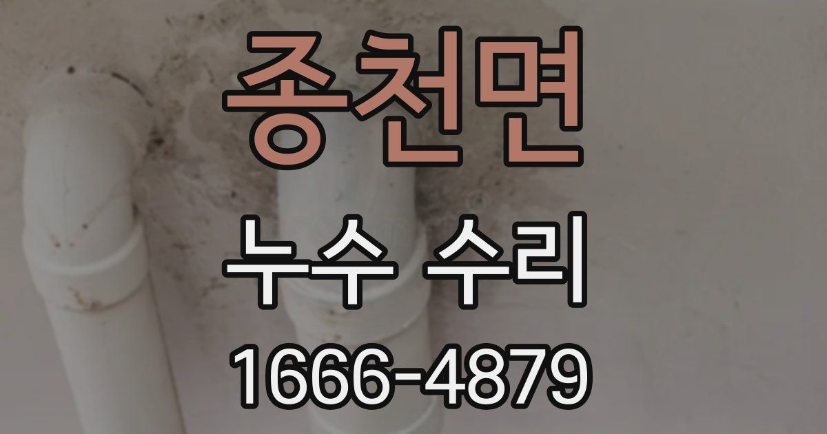 종천면 누수 수리
