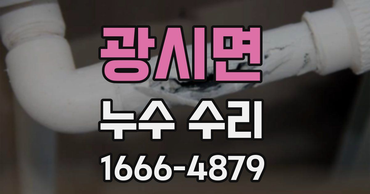 광시면 누수 수리