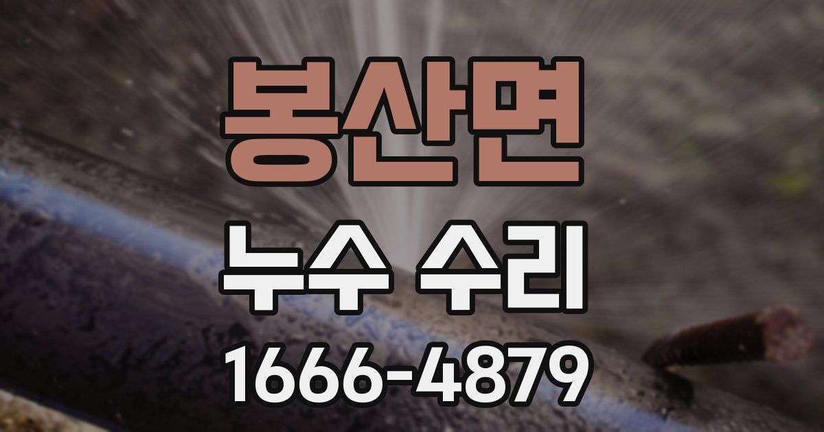 봉산면 누수 수리