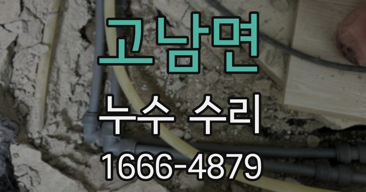 고남면 누수 수리