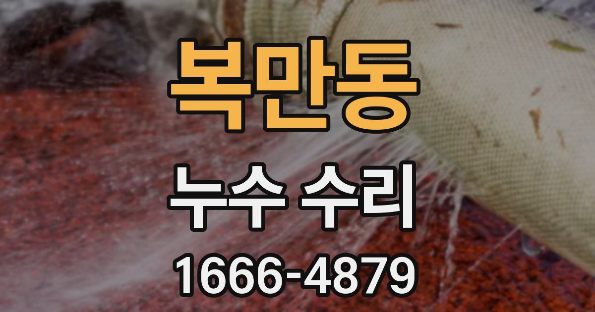 복만동 누수 수리