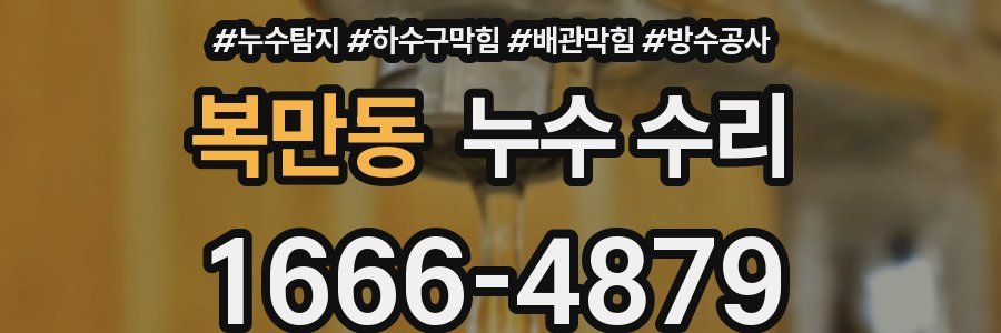 복만동 누수 수리