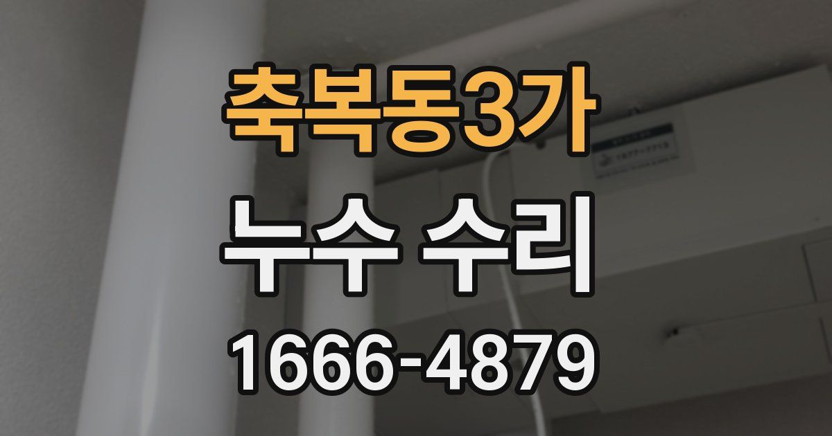 축복동3가 누수 수리