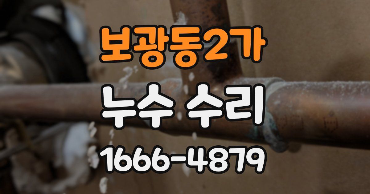 보광동2가 누수 수리
