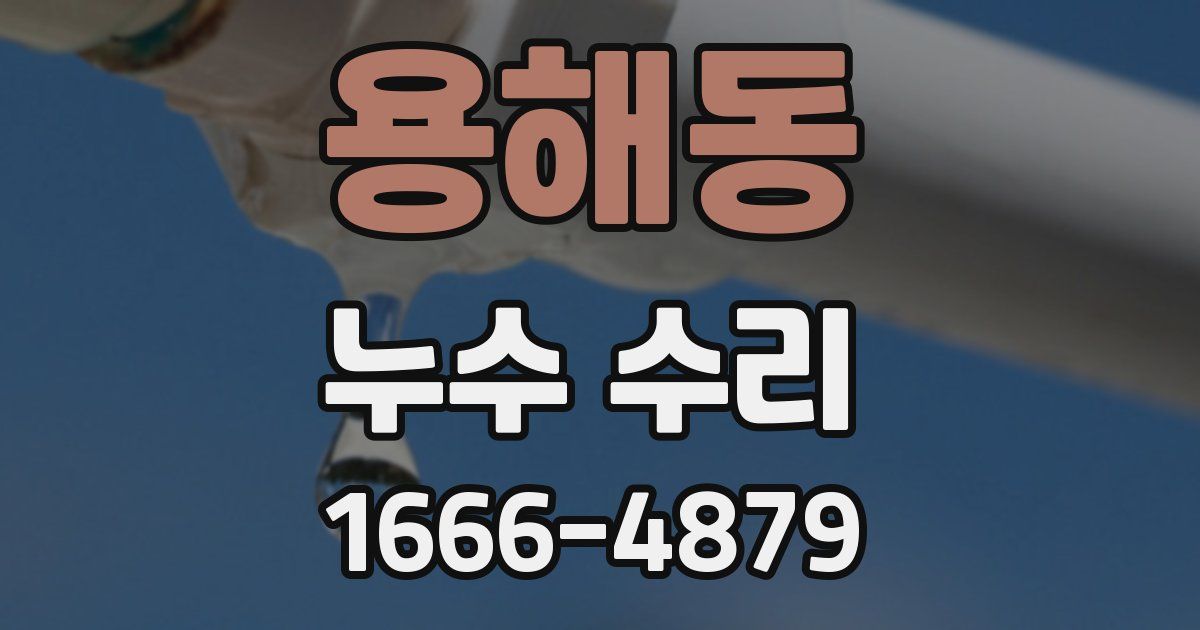 용해동 누수 수리