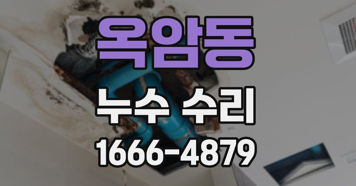옥암동 누수 수리