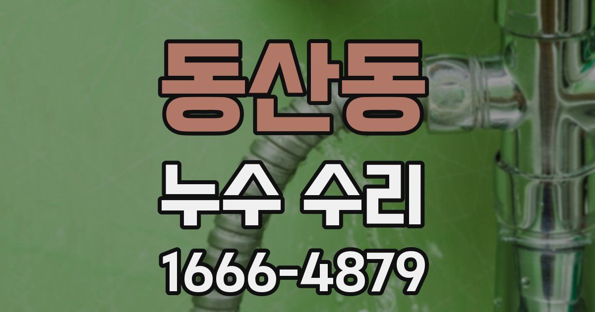 동산동 누수 수리