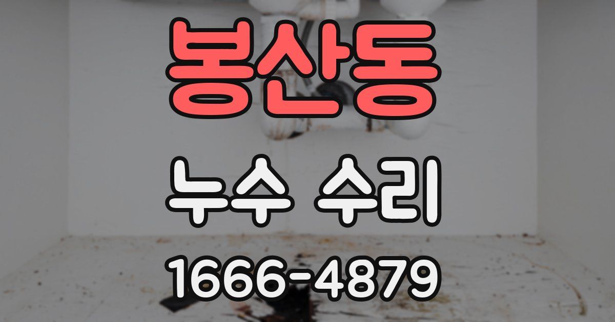 봉산동 누수 수리