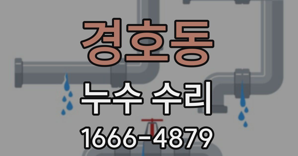 경호동 누수 수리