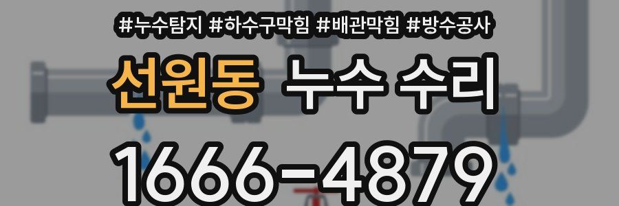 선원동 누수 수리