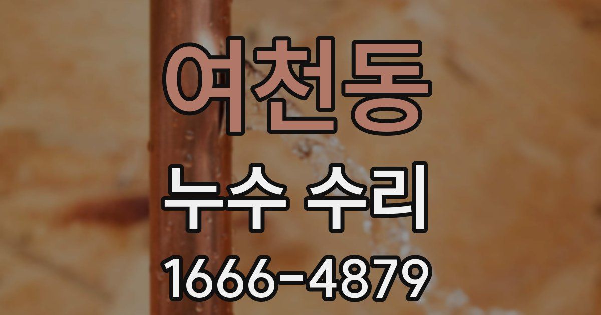 여천동 누수 수리