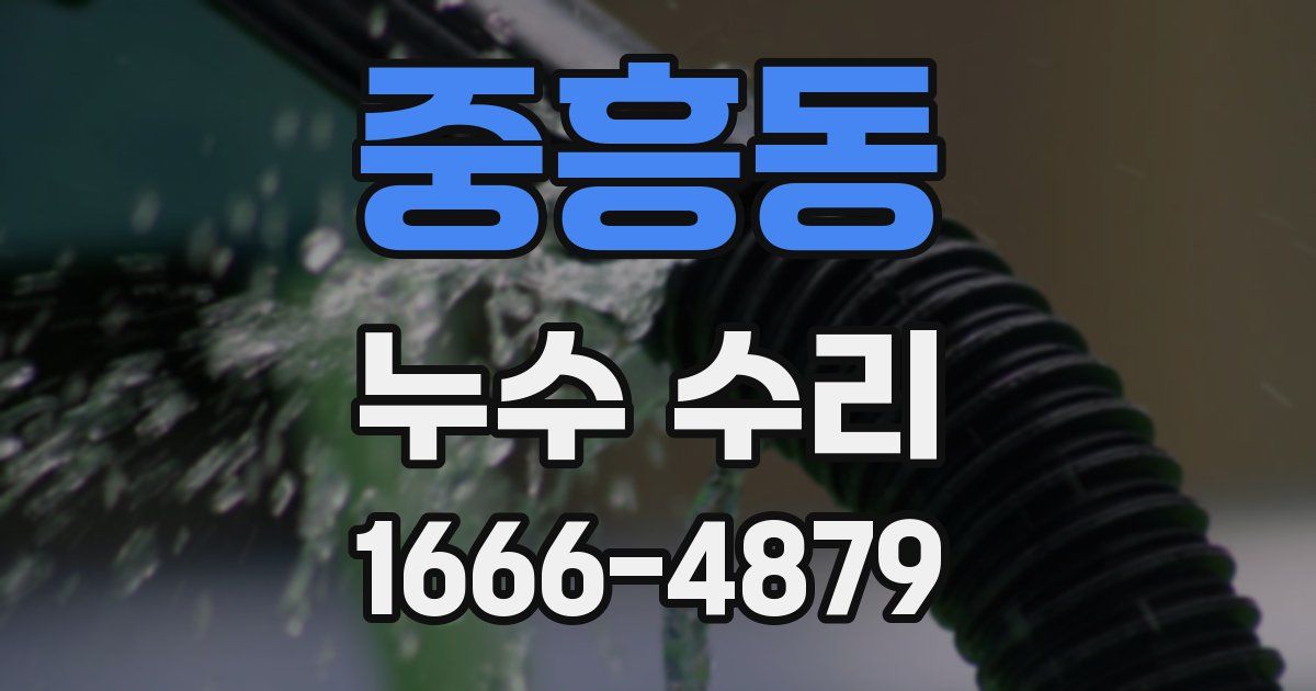 중흥동 누수 수리
