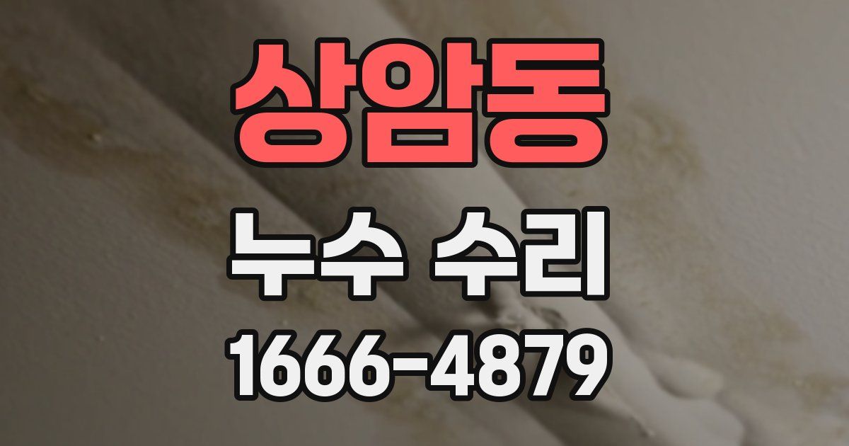 상암동 누수 수리