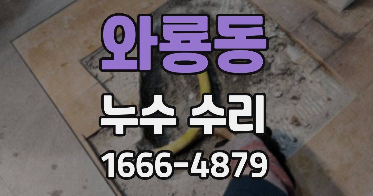 와룡동 누수 수리