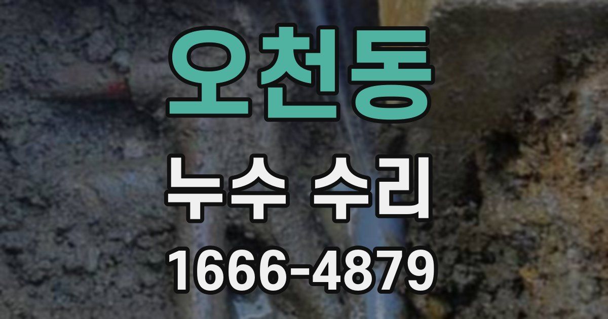 오천동 누수 수리