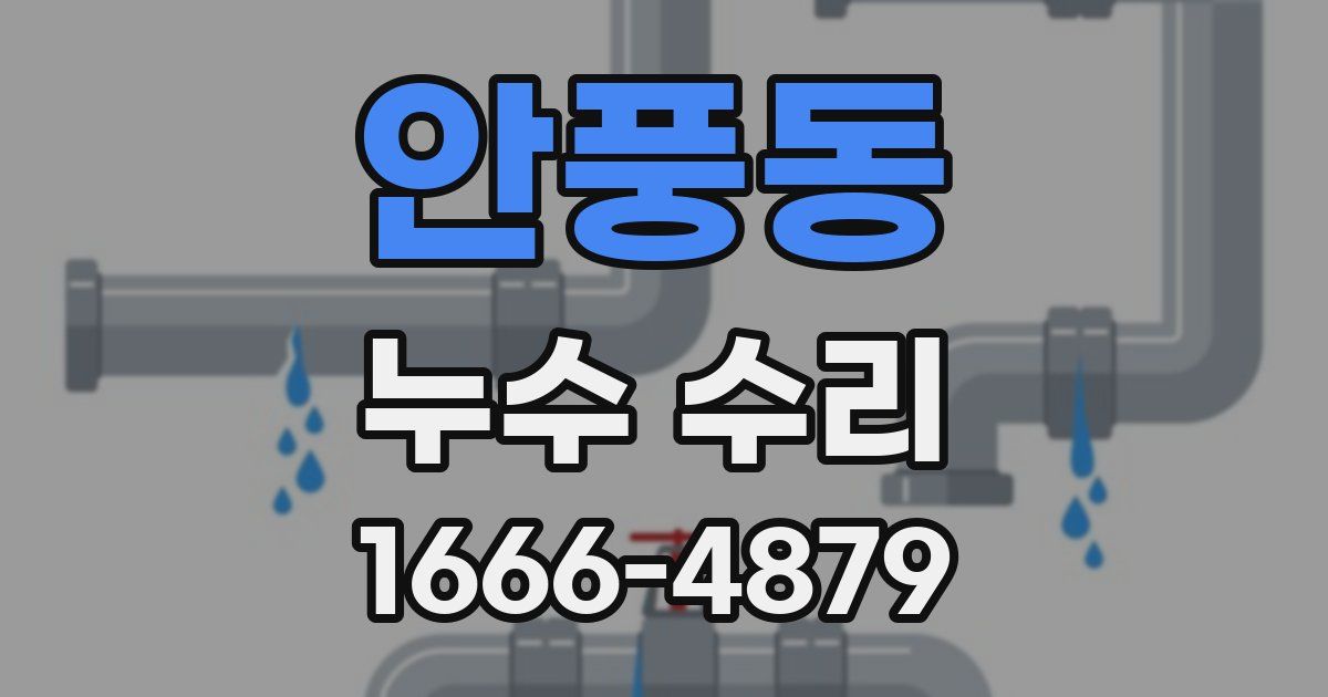 안풍동 누수 수리