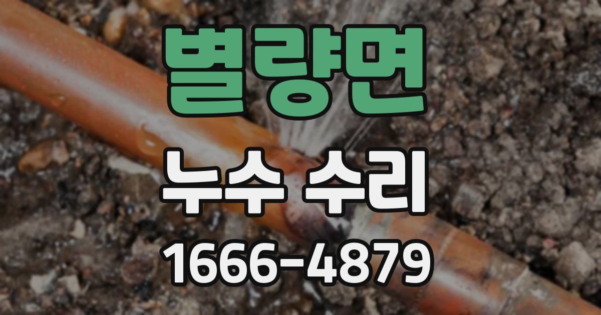 별량면 누수 수리