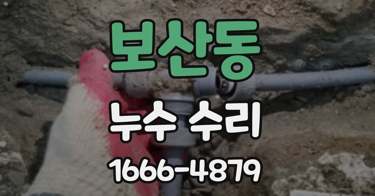 보산동 누수 수리