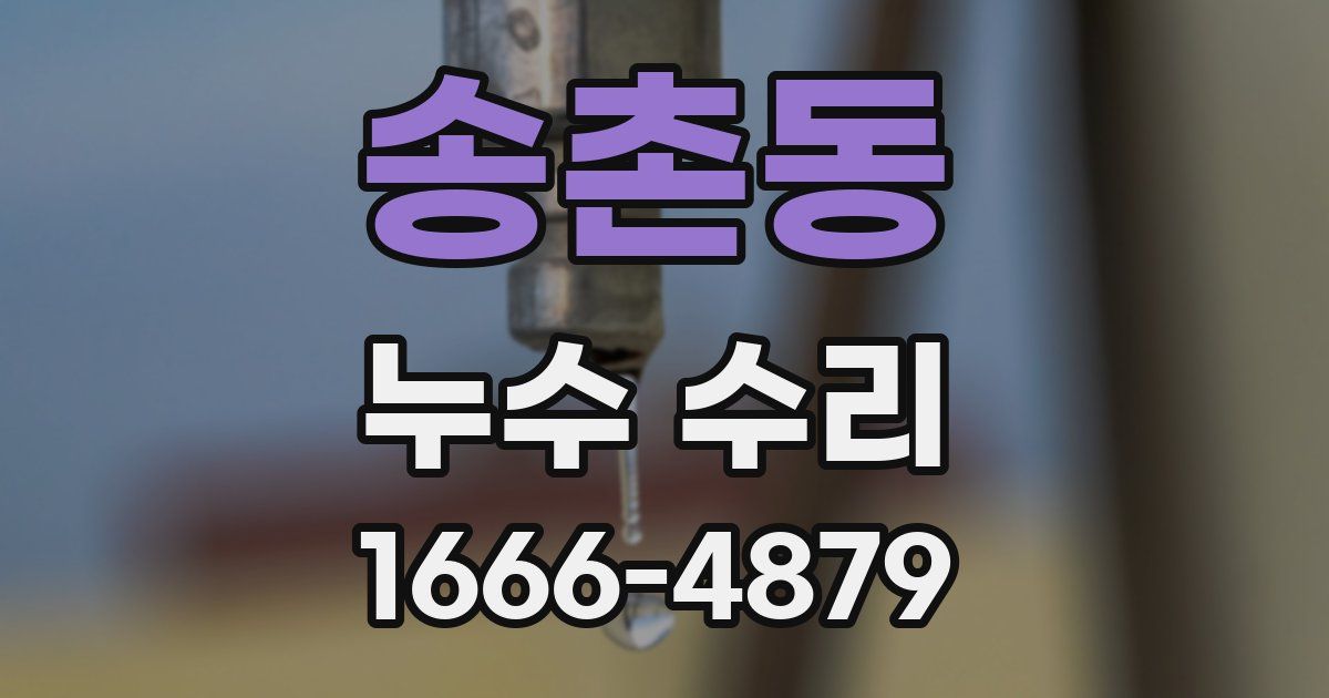 송촌동 누수 수리