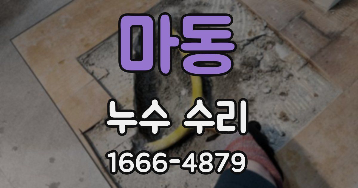 마동 누수 수리