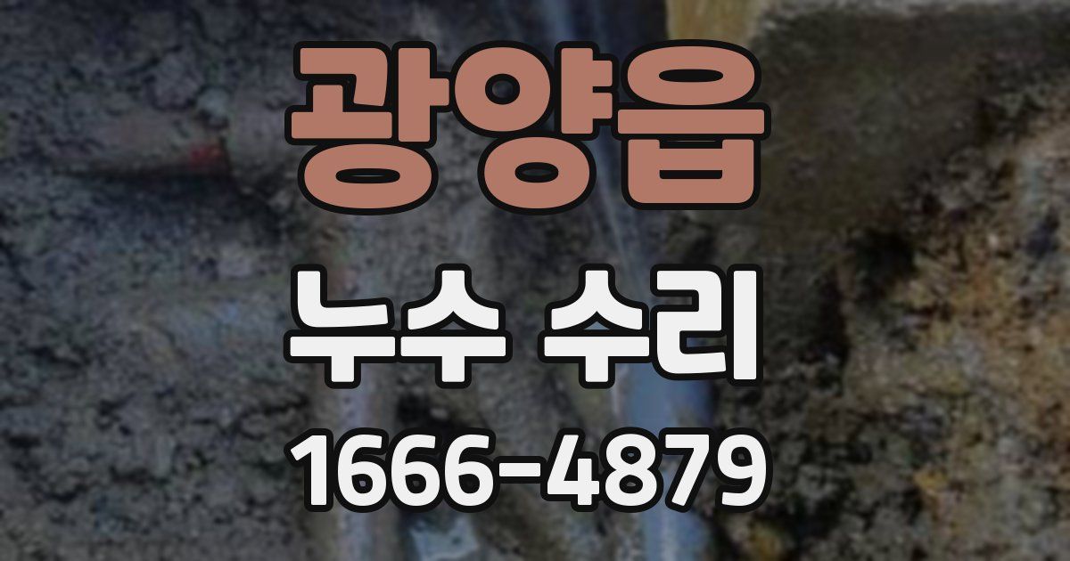 광양읍 누수 수리