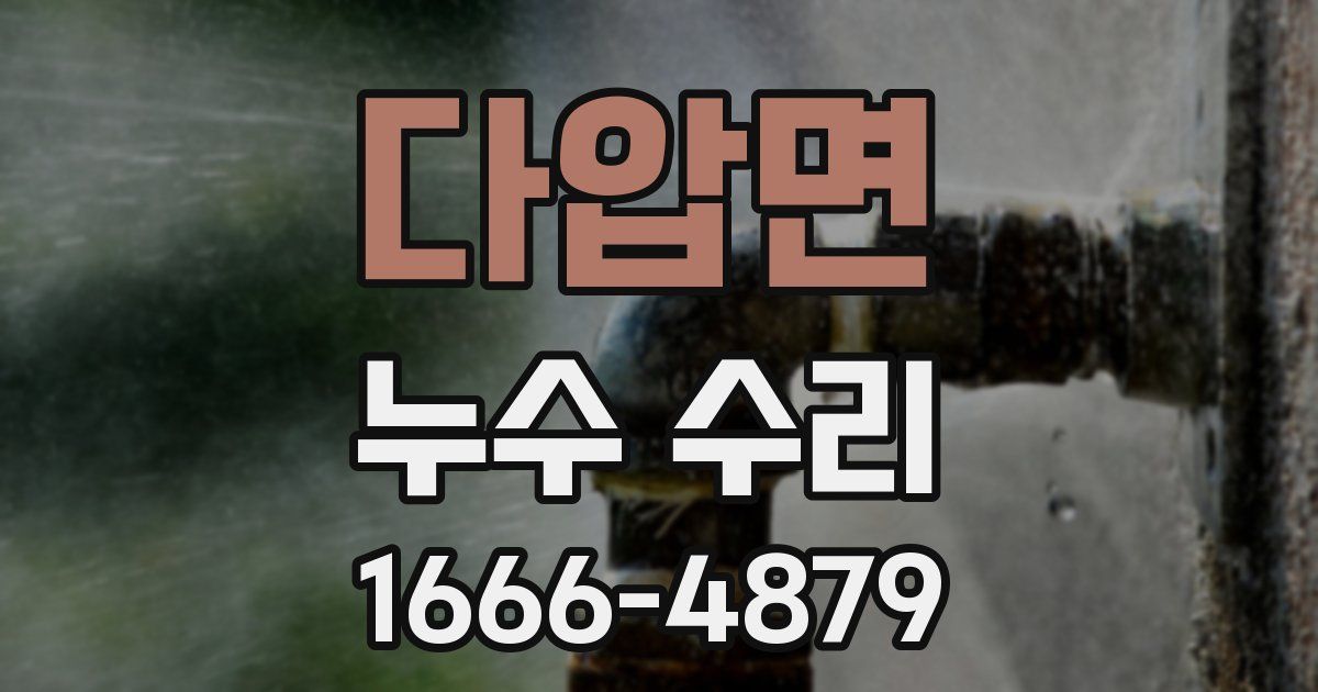 다압면 누수 수리