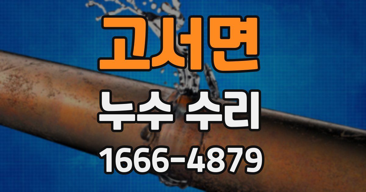 고서면 누수 수리