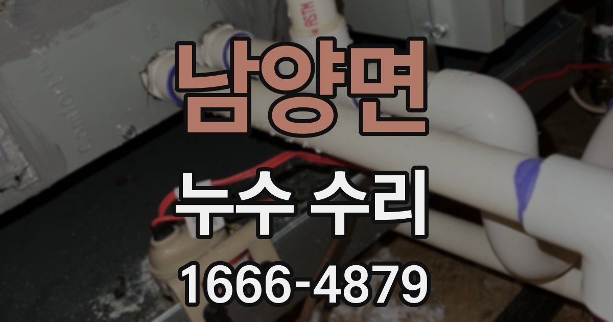 남양면 누수 수리