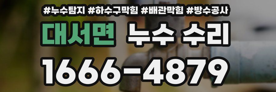 대서면 누수 수리