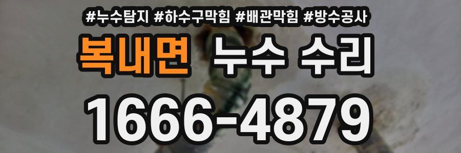 복내면 누수 수리