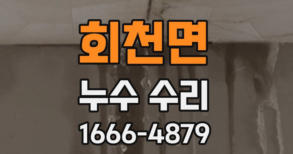 회천면 누수 수리