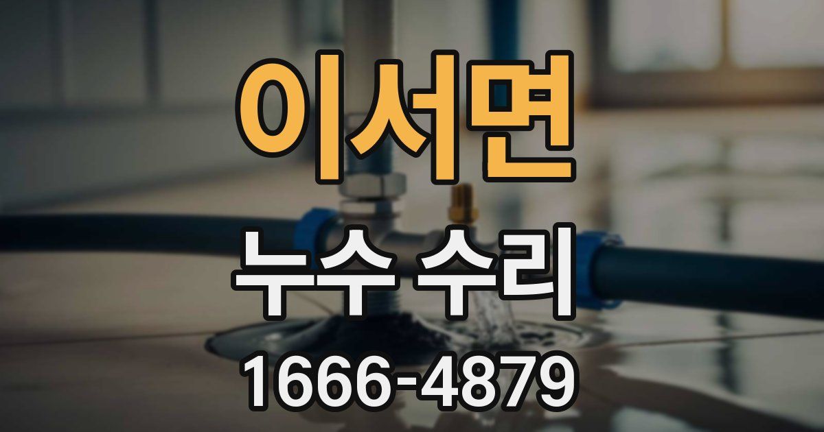 이서면 누수 수리