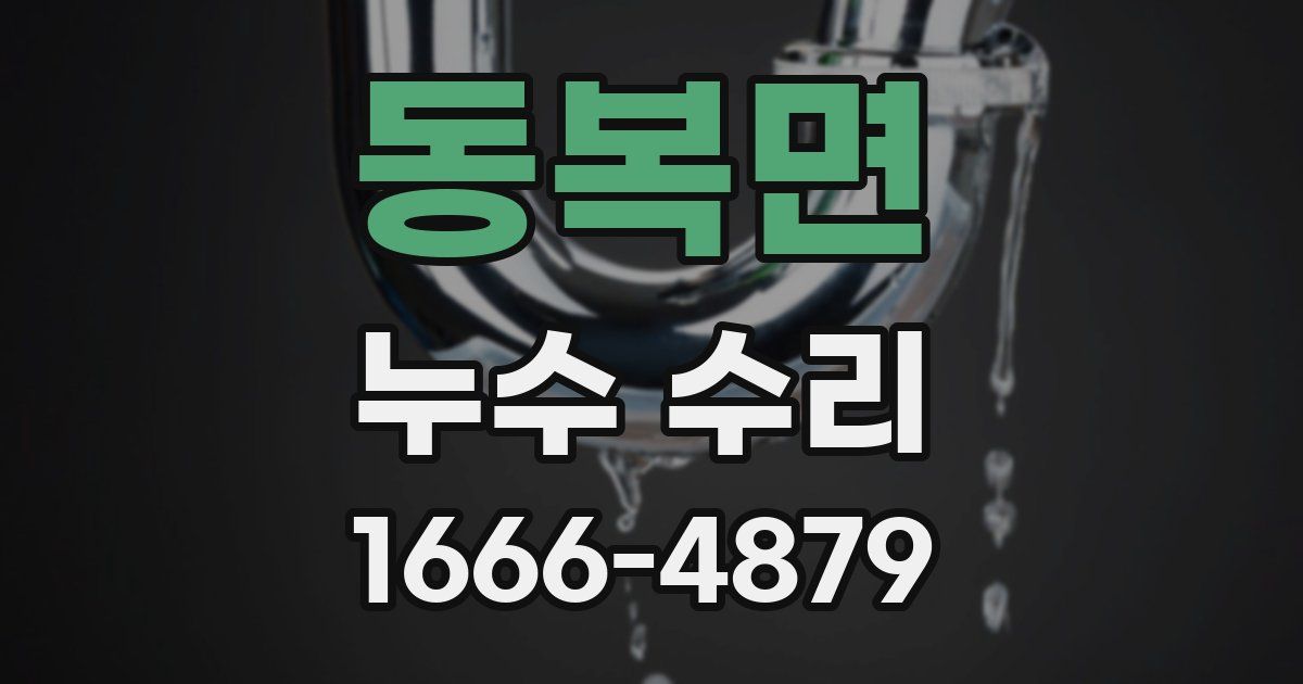 동복면 누수 수리
