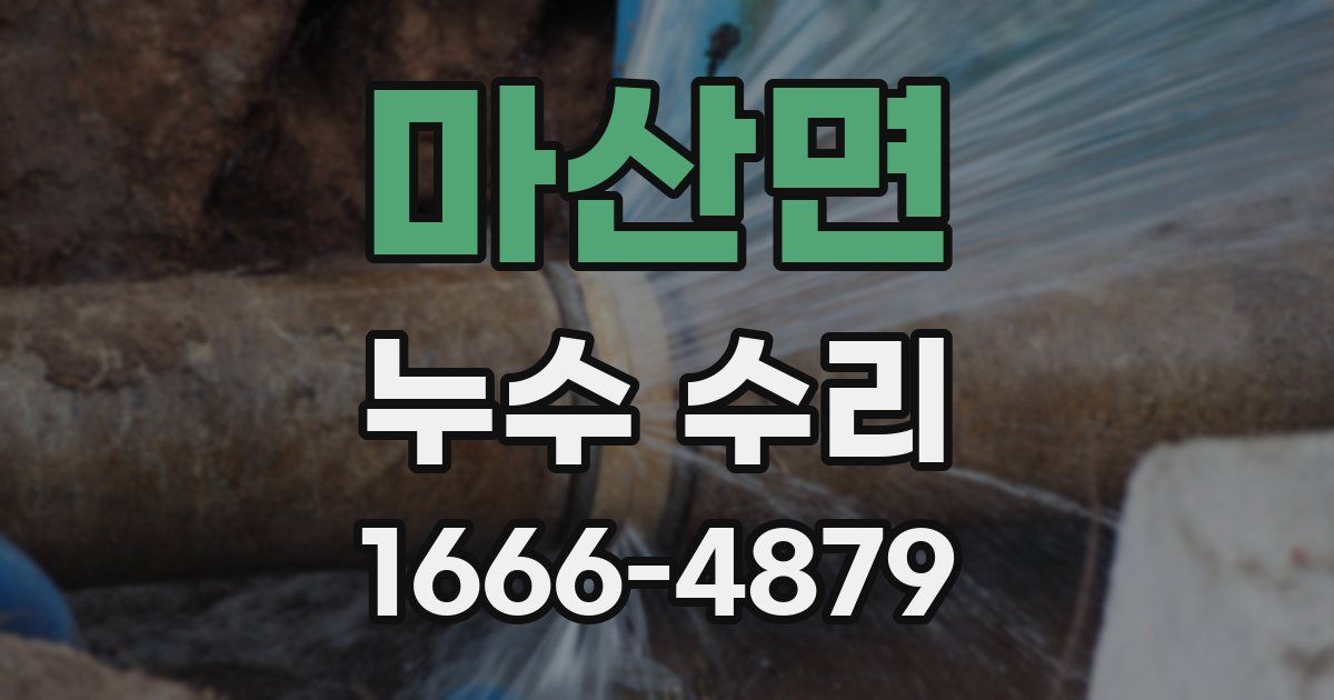 마산면 누수 수리