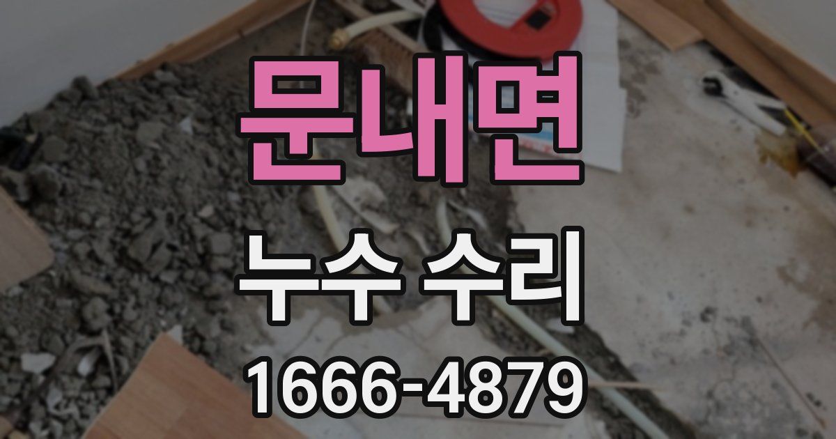 문내면 누수 수리