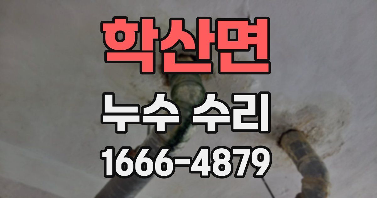 학산면 누수 수리