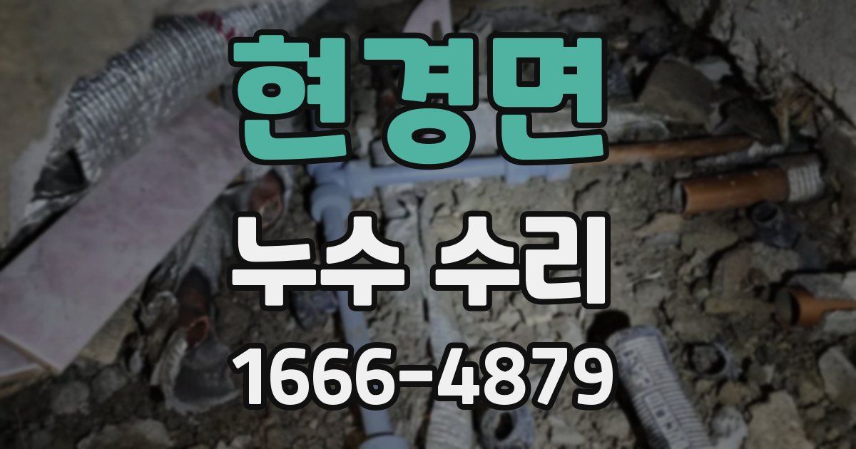 현경면 누수 수리
