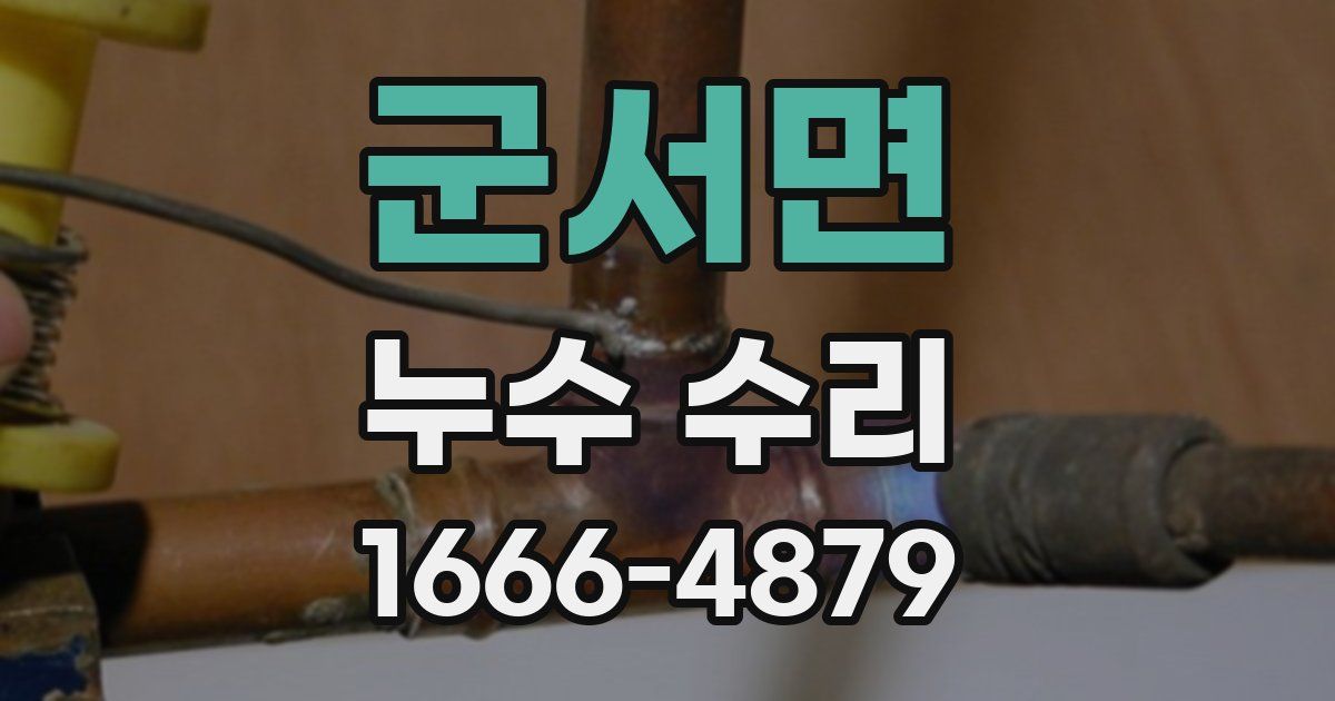 군서면 누수 수리