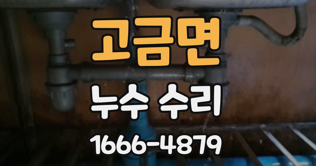 고금면 누수 수리
