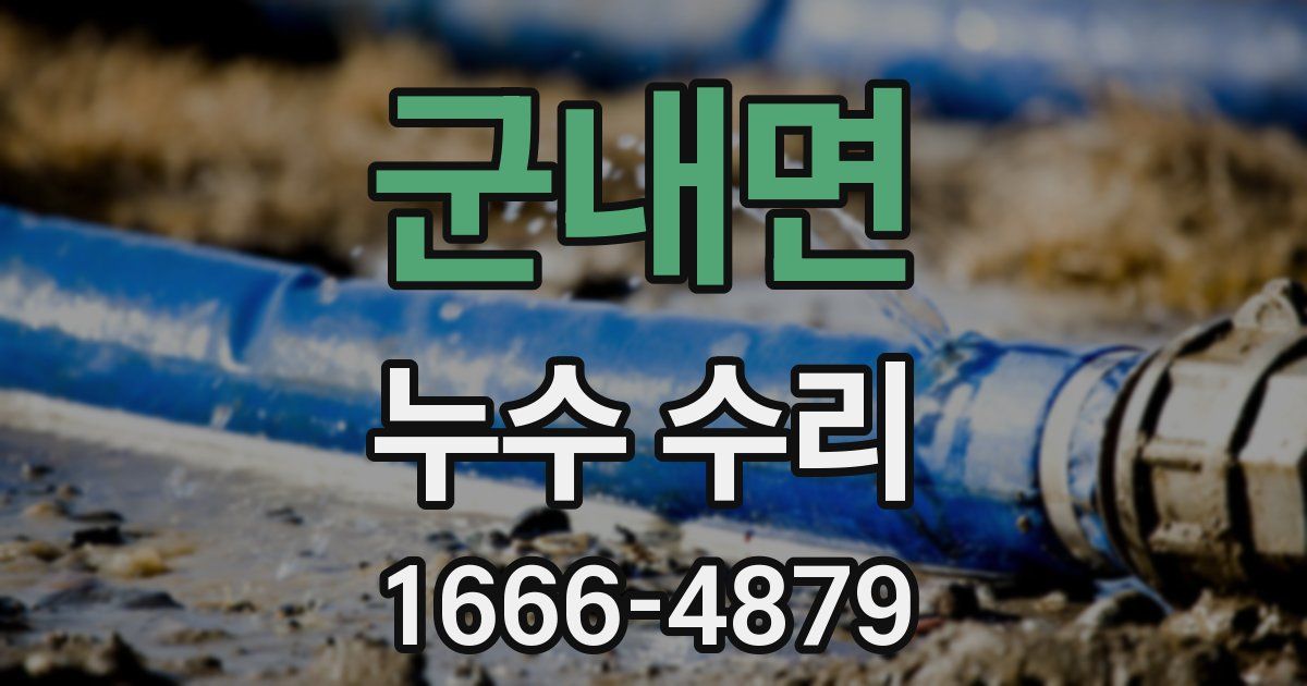 군내면 누수 수리