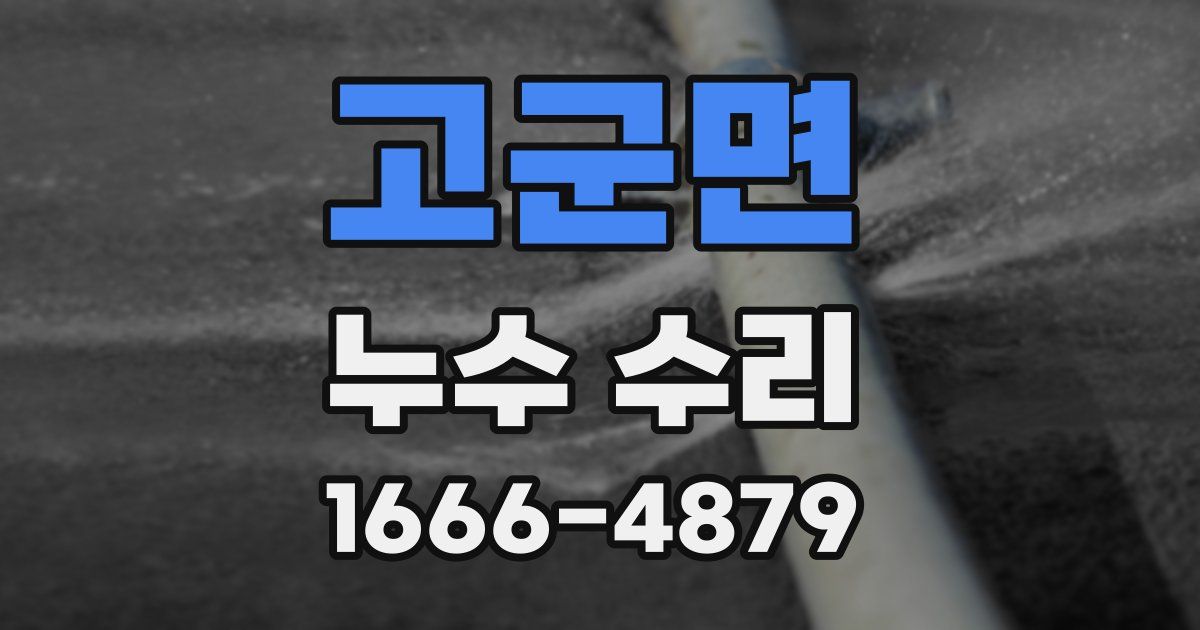 고군면 누수 수리