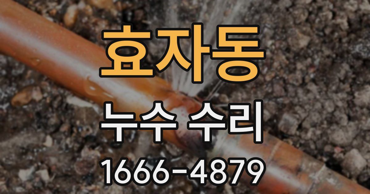효자동 누수 수리