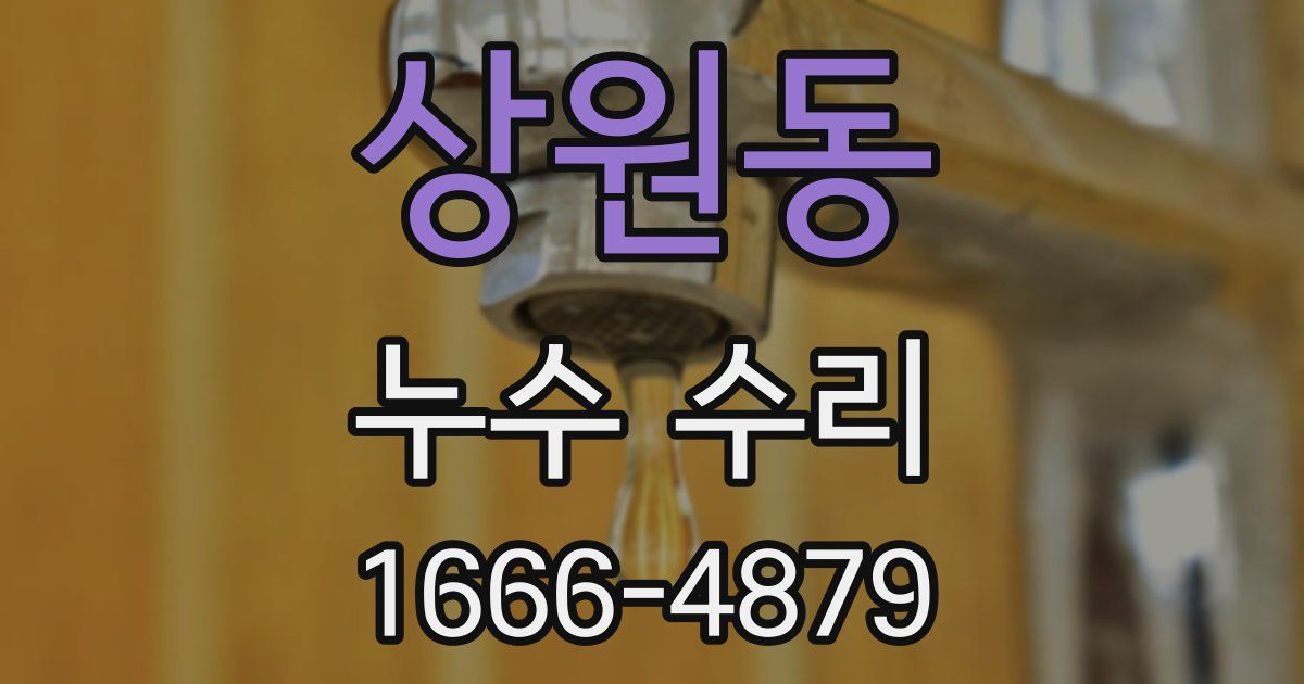 상원동 누수 수리