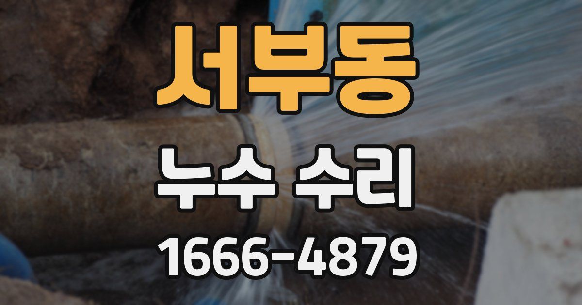 서부동 누수 수리