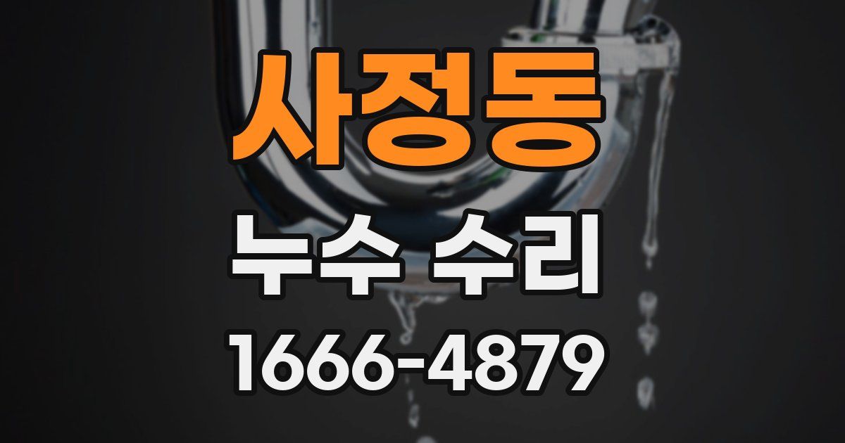 사정동 누수 수리