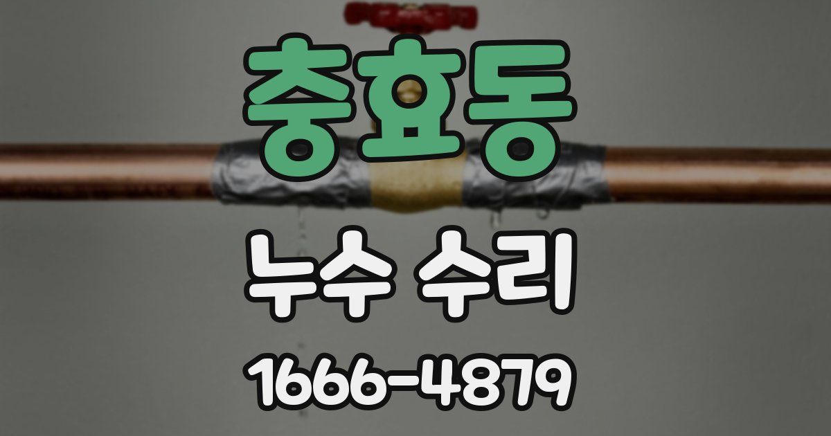 충효동 누수 수리