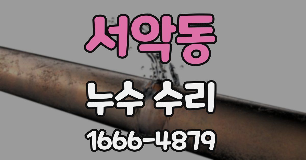 서악동 누수 수리