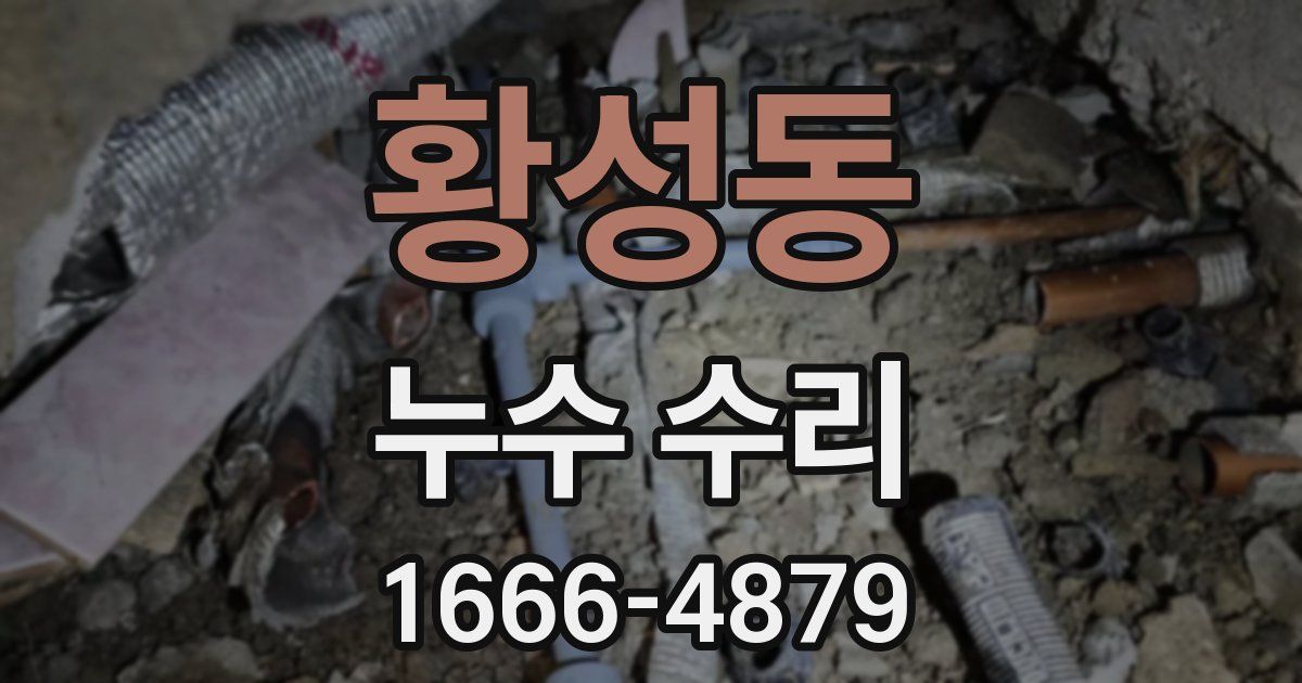 황성동 누수 수리