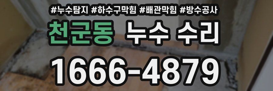 천군동 누수 수리