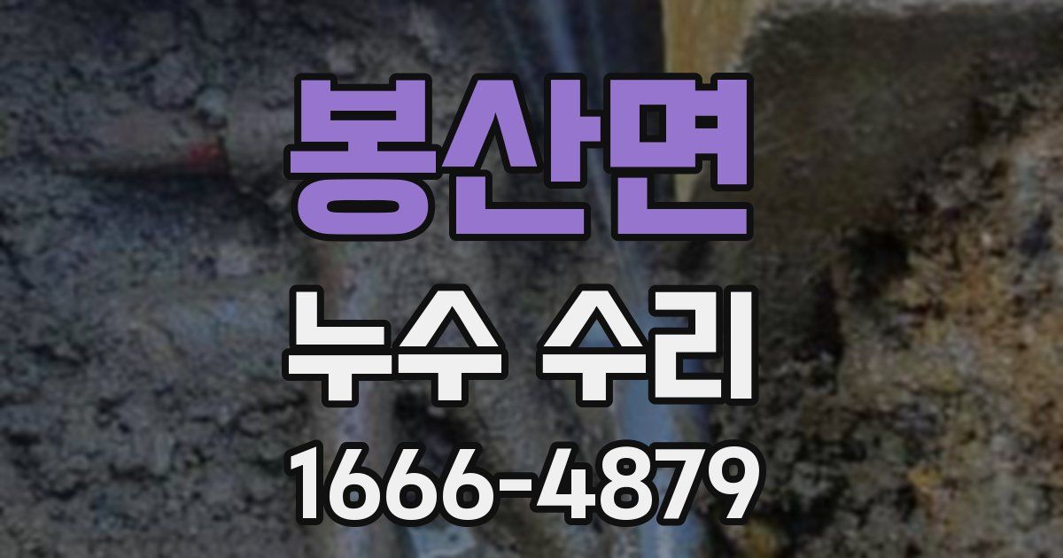 봉산면 누수 수리